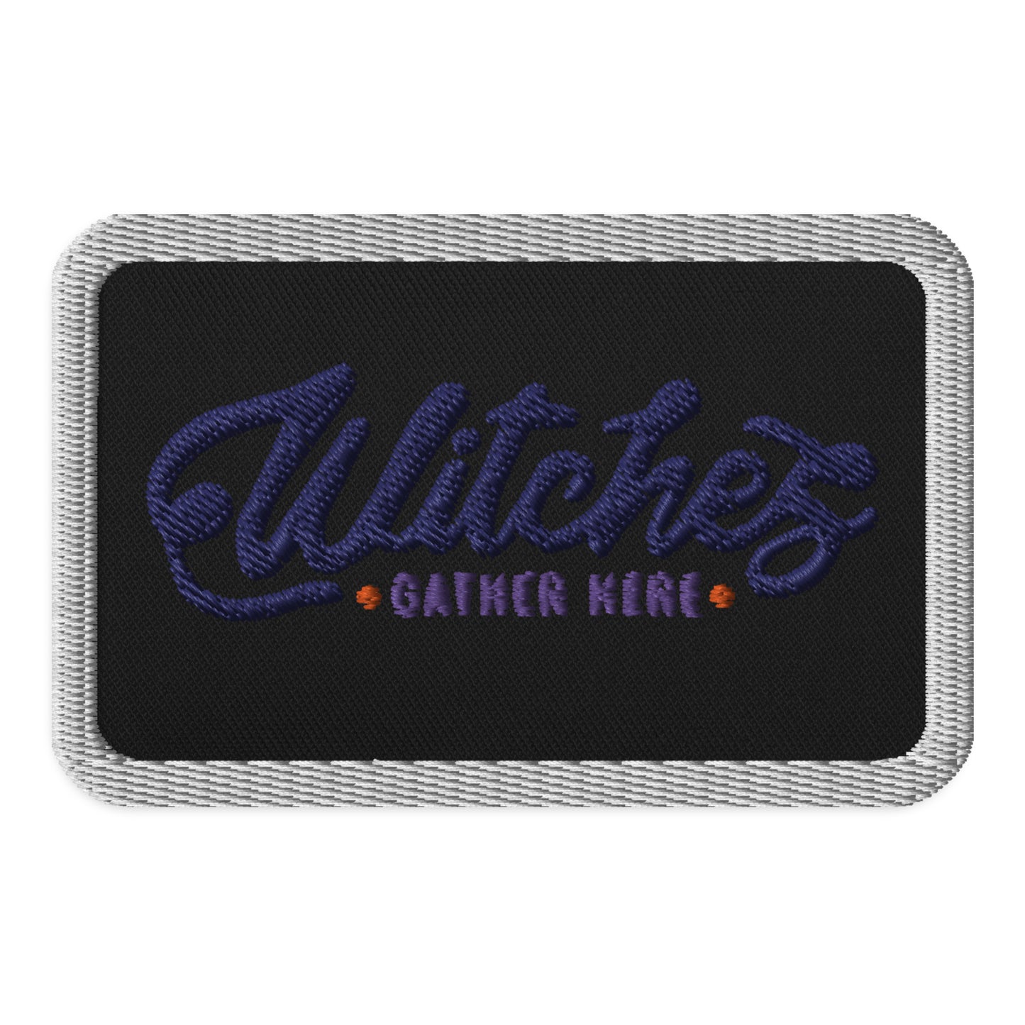 [Customizable] Embroidered patches -White Outline