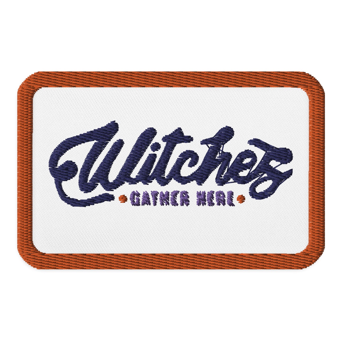 [Customizable] Embroidered patches -Orange Outline