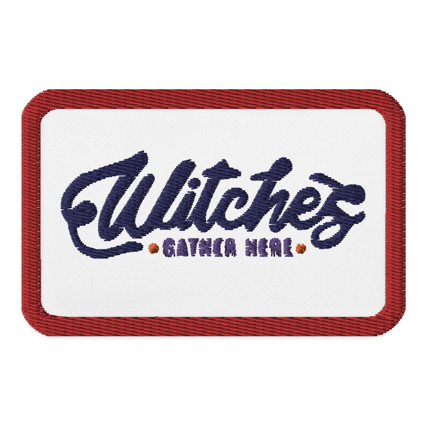 [Customizable] Embroidered patches -Red Outline