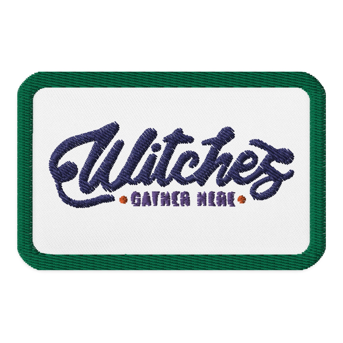 [Customizable] Embroidered patches -Kelly Green Outline