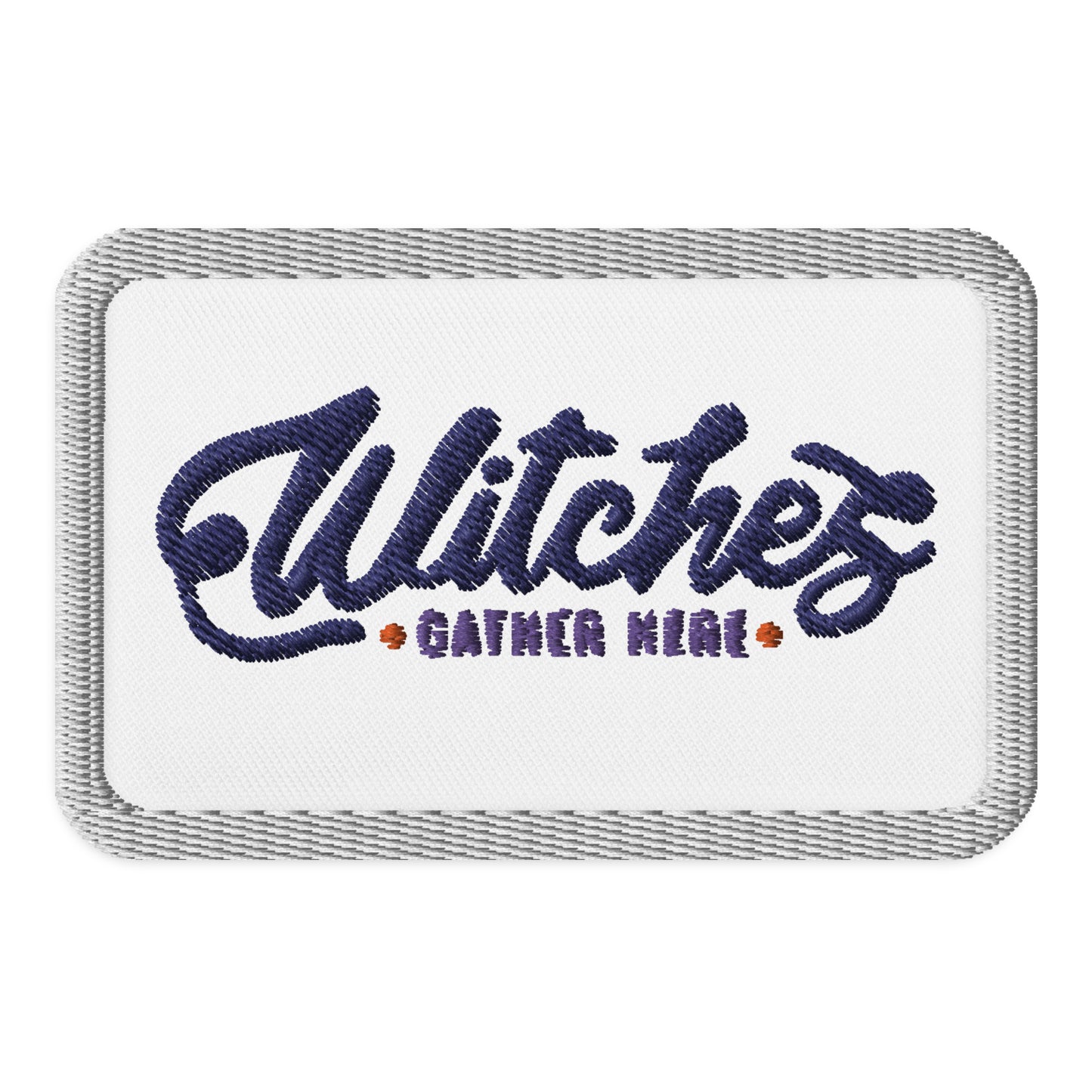 [Customizable] Embroidered patches -White Outline