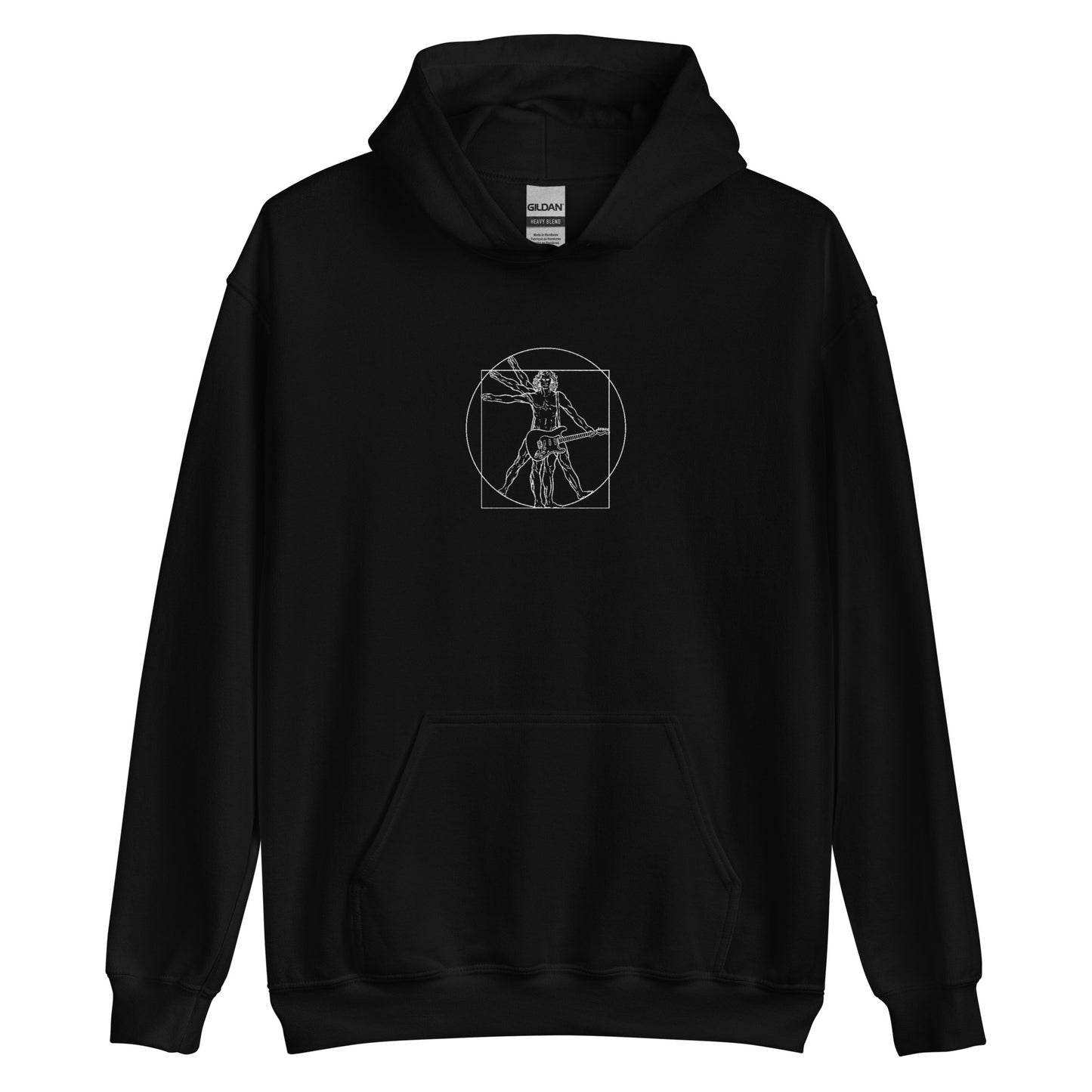 Vitruvian Guitarist Print Unisex Hoodie