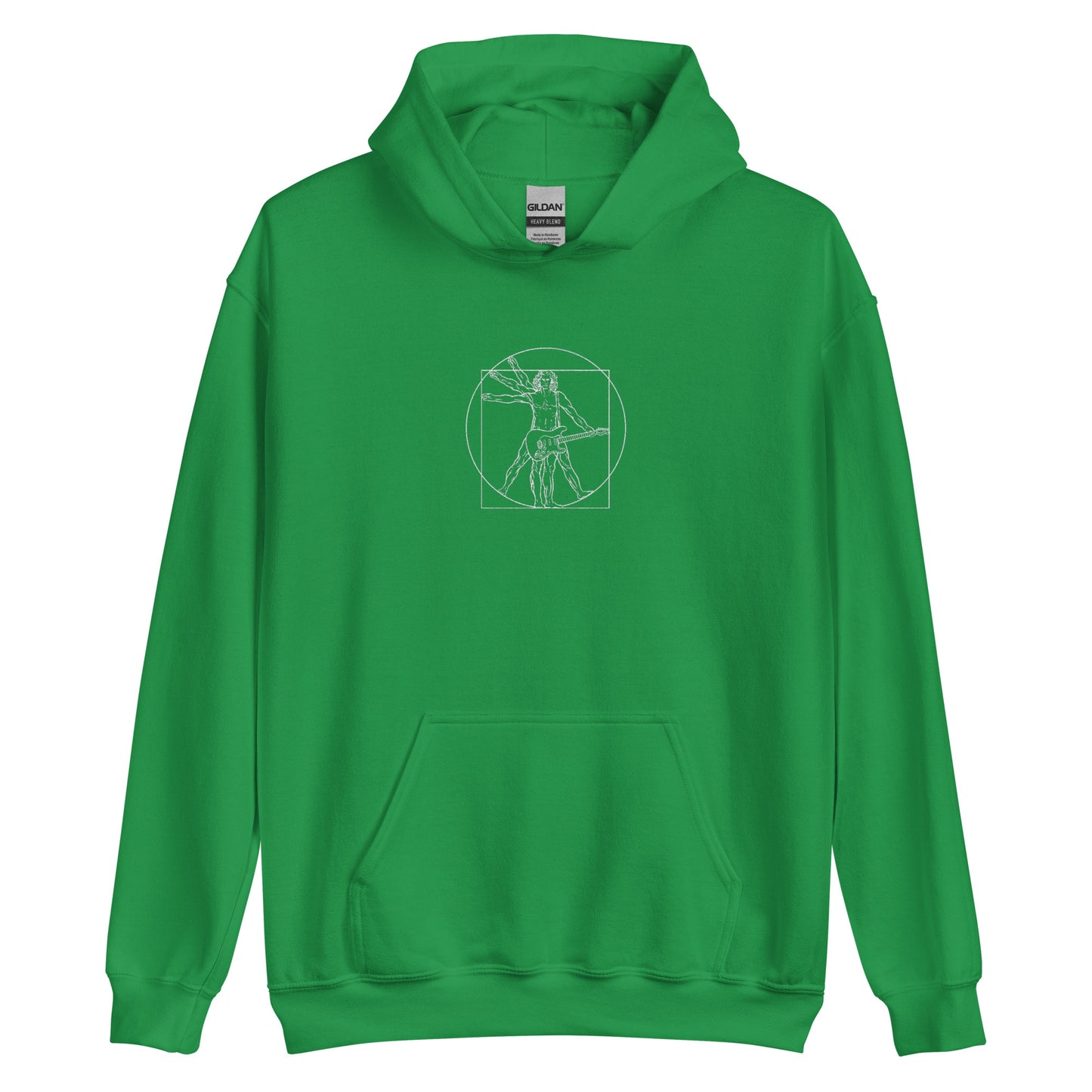 Vitruvian Guitarist Print Unisex Hoodie