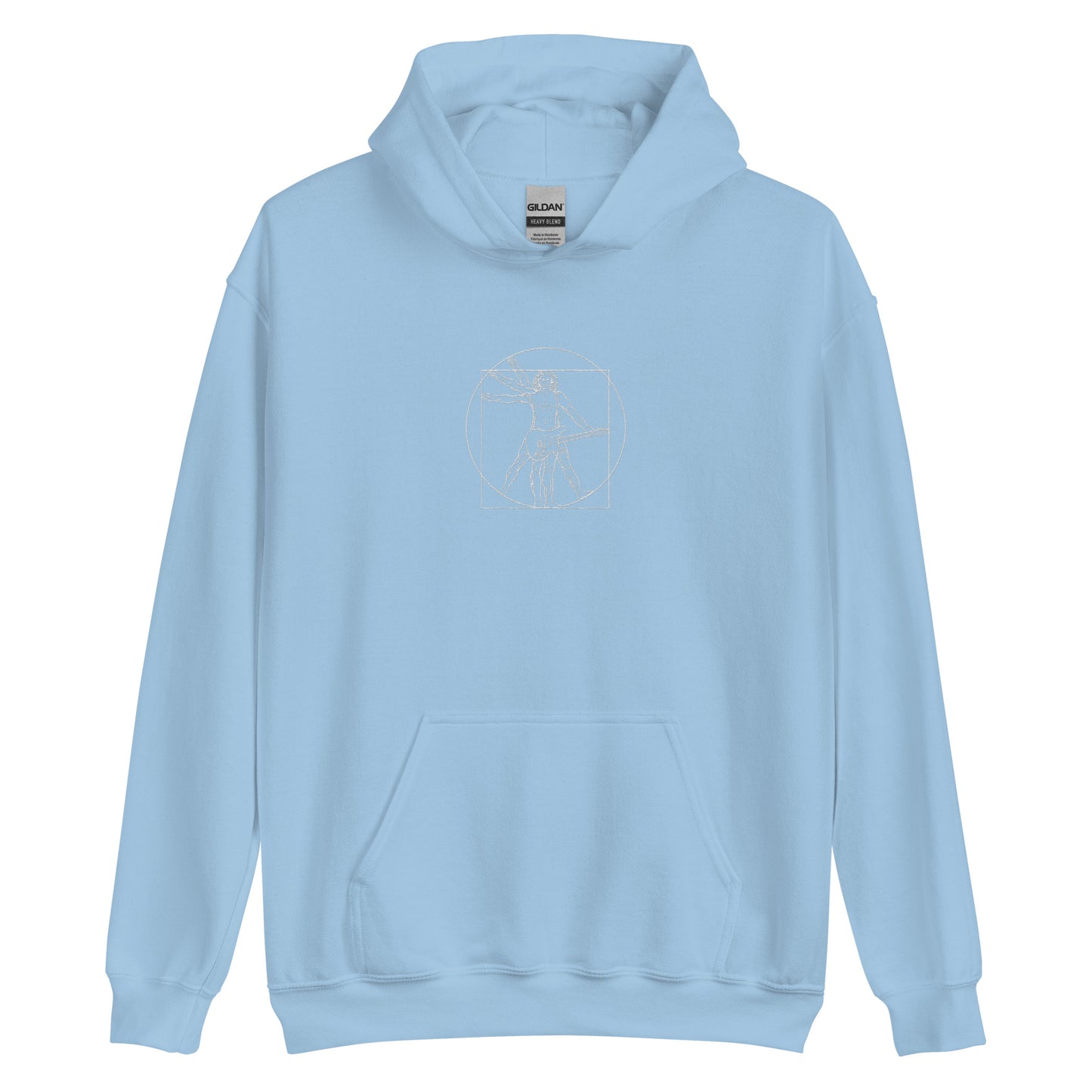 Vitruvian Guitarist Print Unisex Hoodie