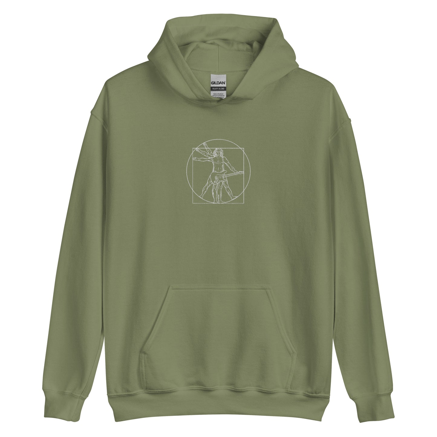 Vitruvian Guitarist Print Unisex Hoodie