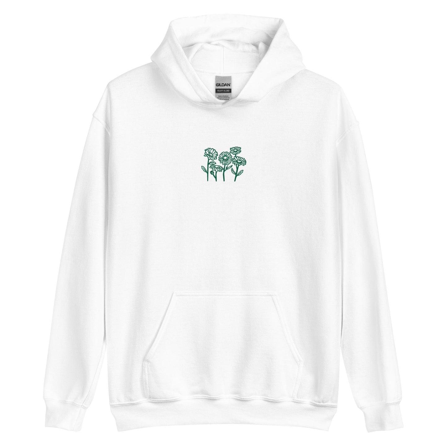 Embroidered Flowers Unisex Hoodie