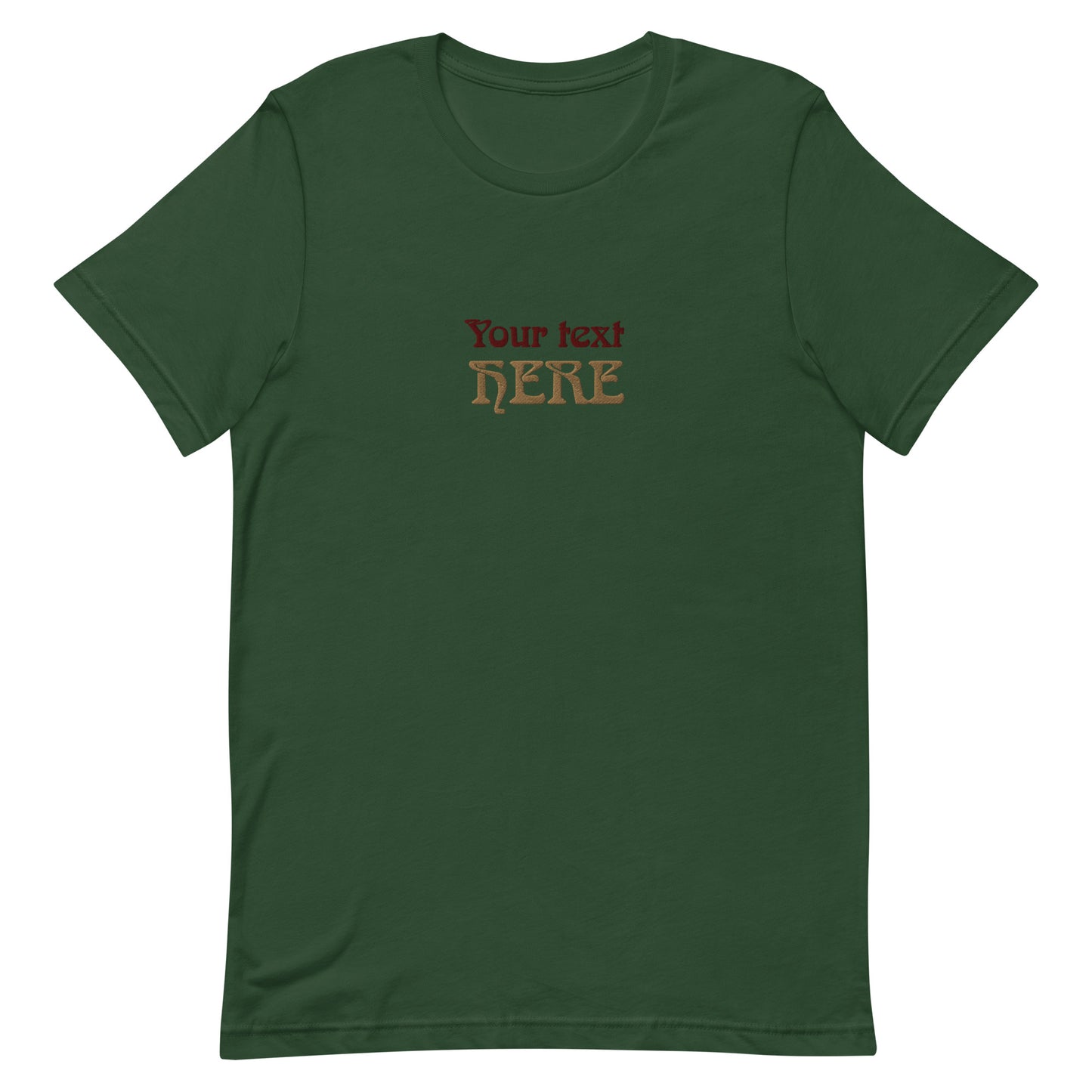 [Customizable text]  Unisex T-shirt - Embroidery